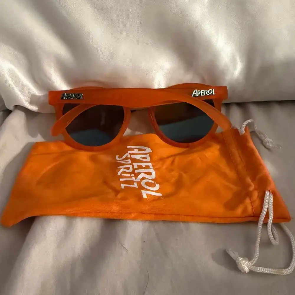 Orange Mirrored Round Women's Sunglasses